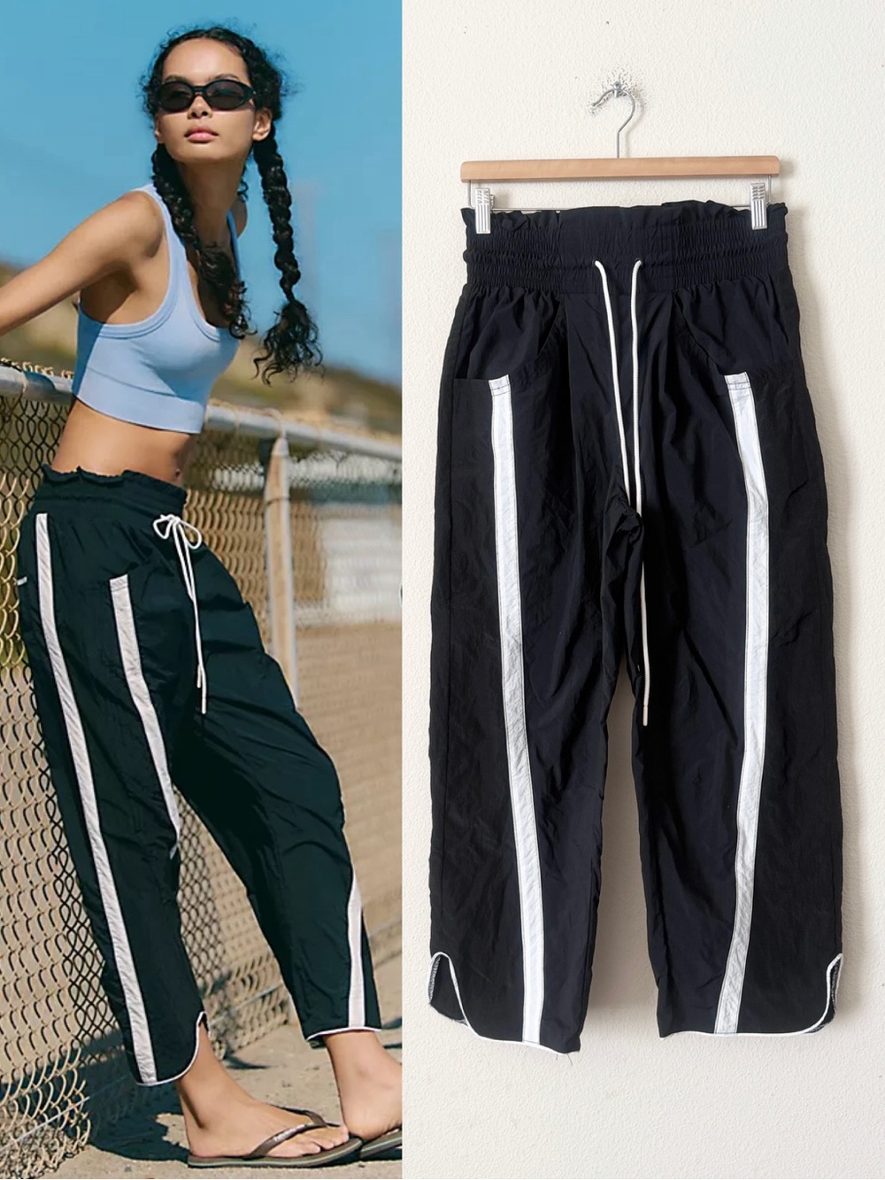 Free People Movement SMALL Champ Is Here pants in black white
